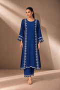 MIDNIGHT BLUE FLORAL PANEL KURTA SET