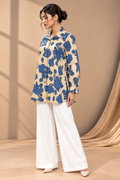 IVORY BLUE FLORAL PRINTED SHIRT