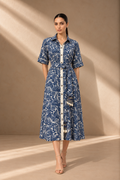 ROYAL BLUE PRINTED DRESS