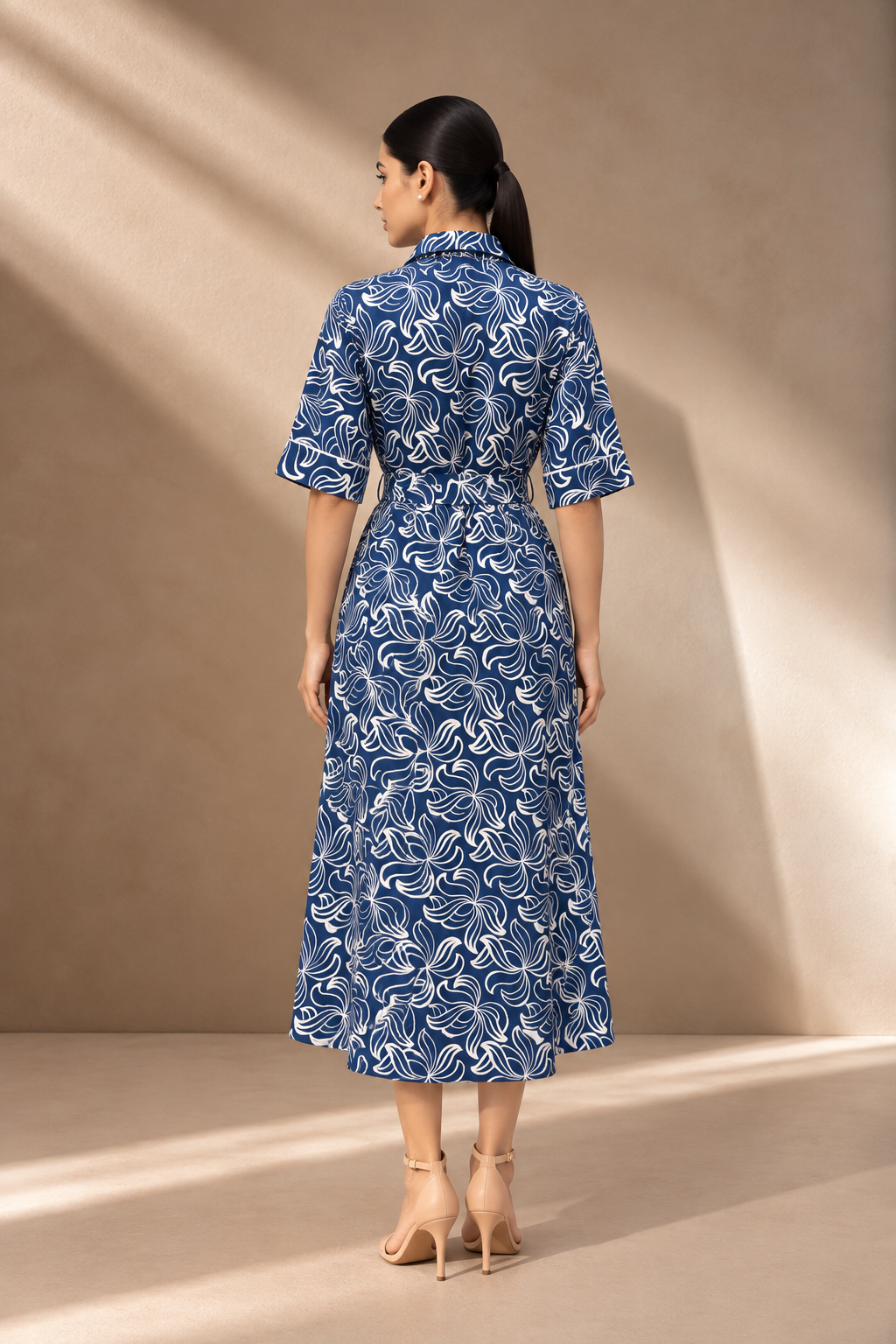 ROYAL BLUE PRINTED DRESS
