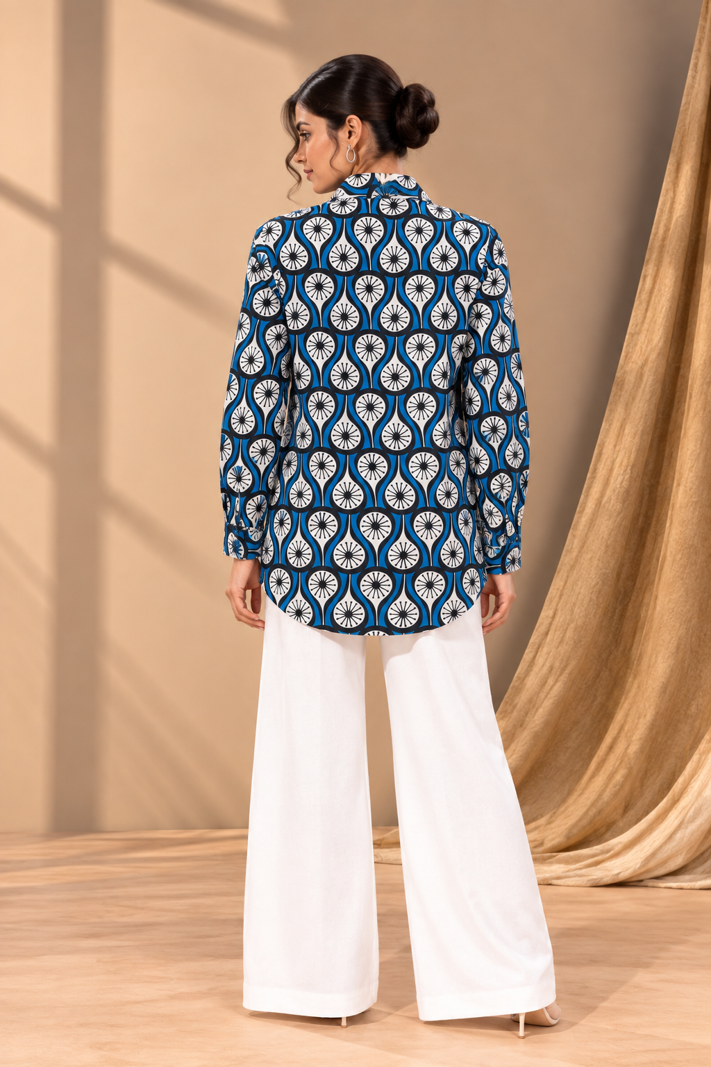 COBALT BLUE PRINTED SHIRT