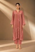 SHIMMER CHANDERI KURTA SET WITH ATTACHED DUPATTA