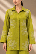 LIME GREEN FLORAL EMBROIDERED CO-ORD SET