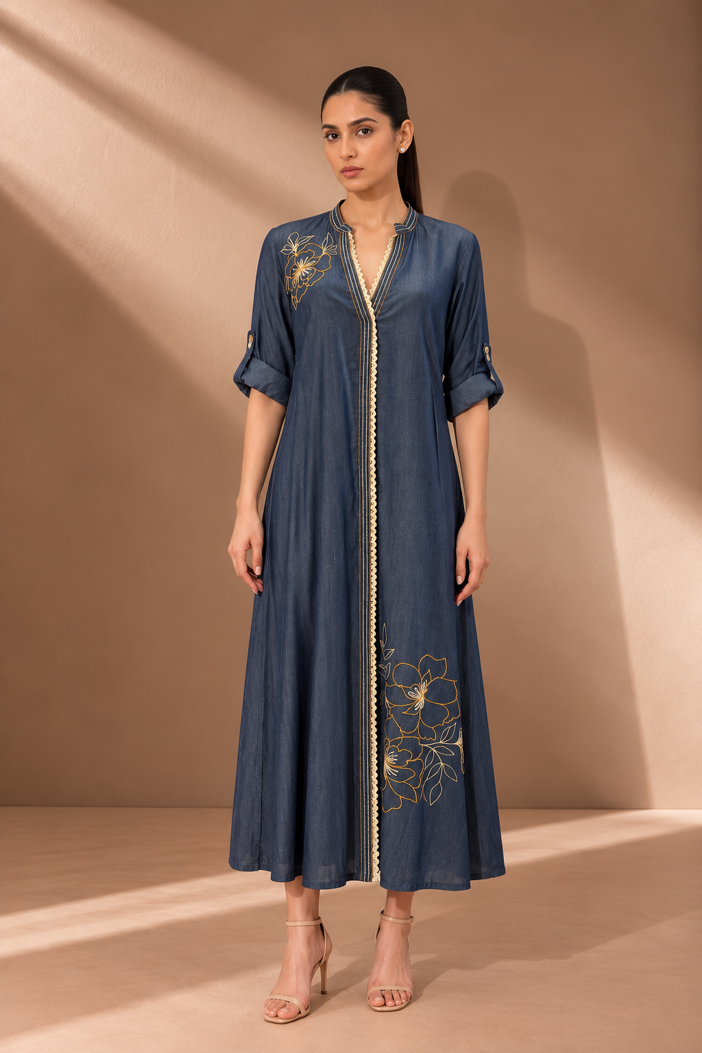 BLUE SOFT DENIM DRESS