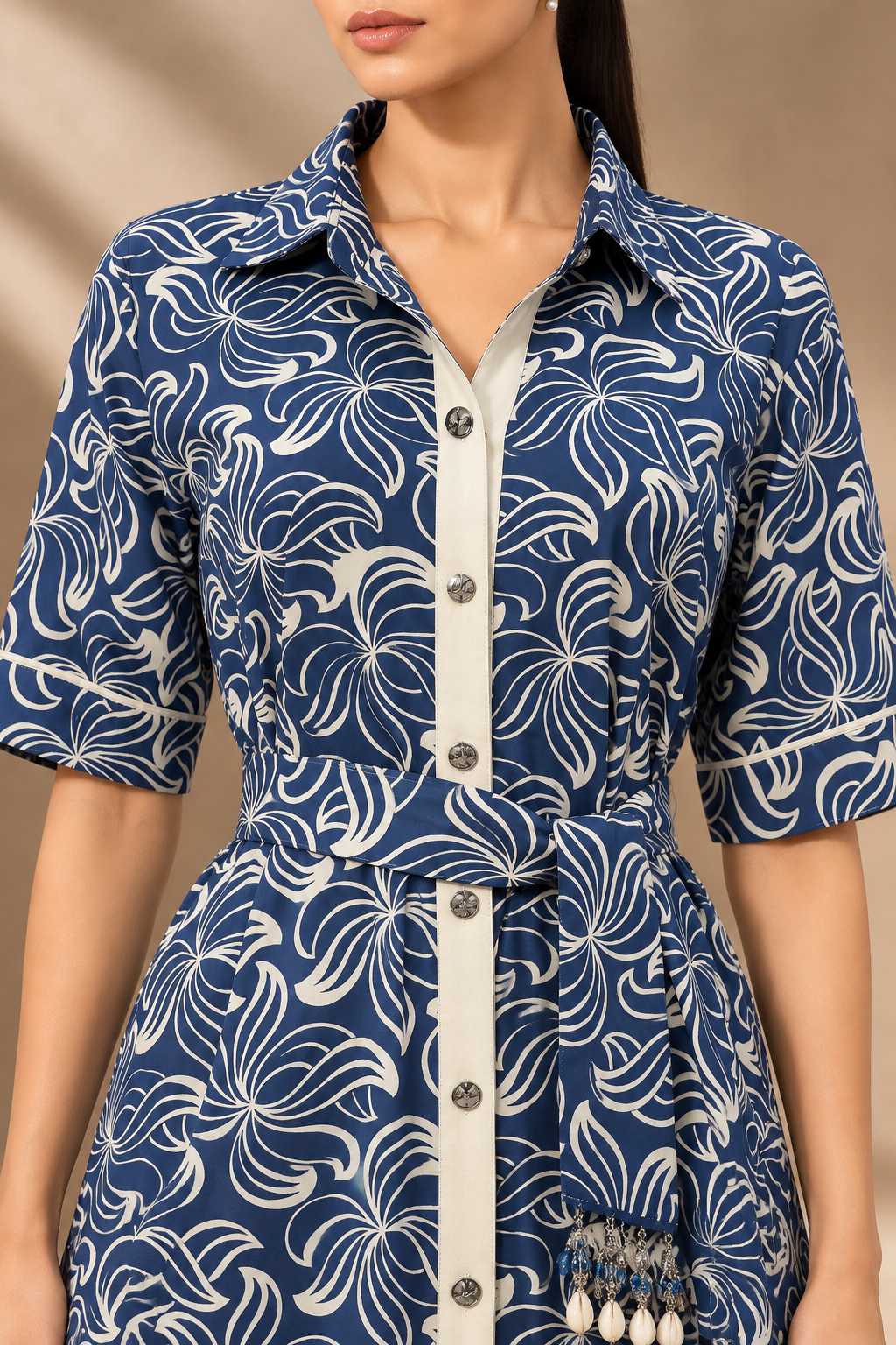 ROYAL BLUE PRINTED DRESS