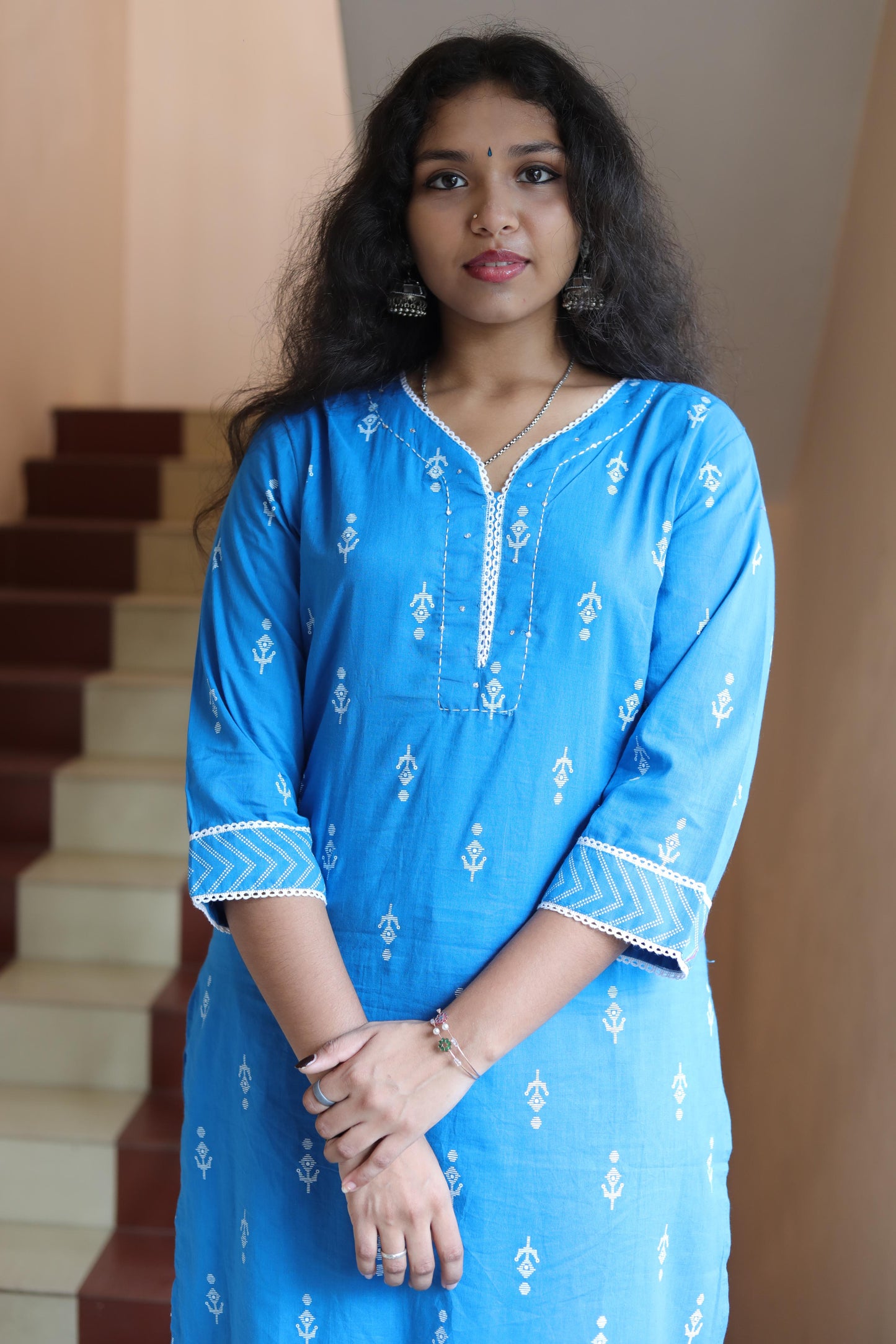 Blue Kurta Set with Dupatta