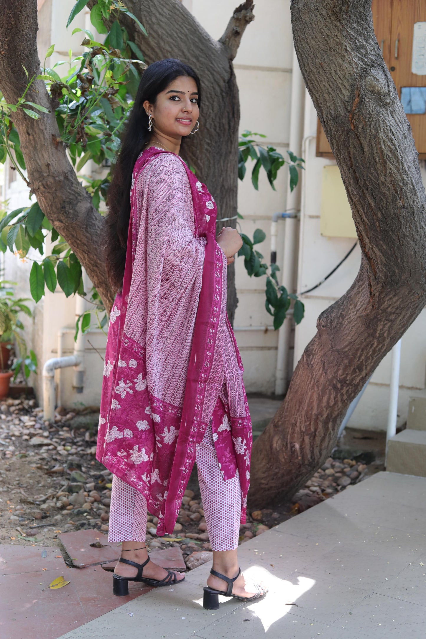 Berry Purple Kurta Set With Dupatta