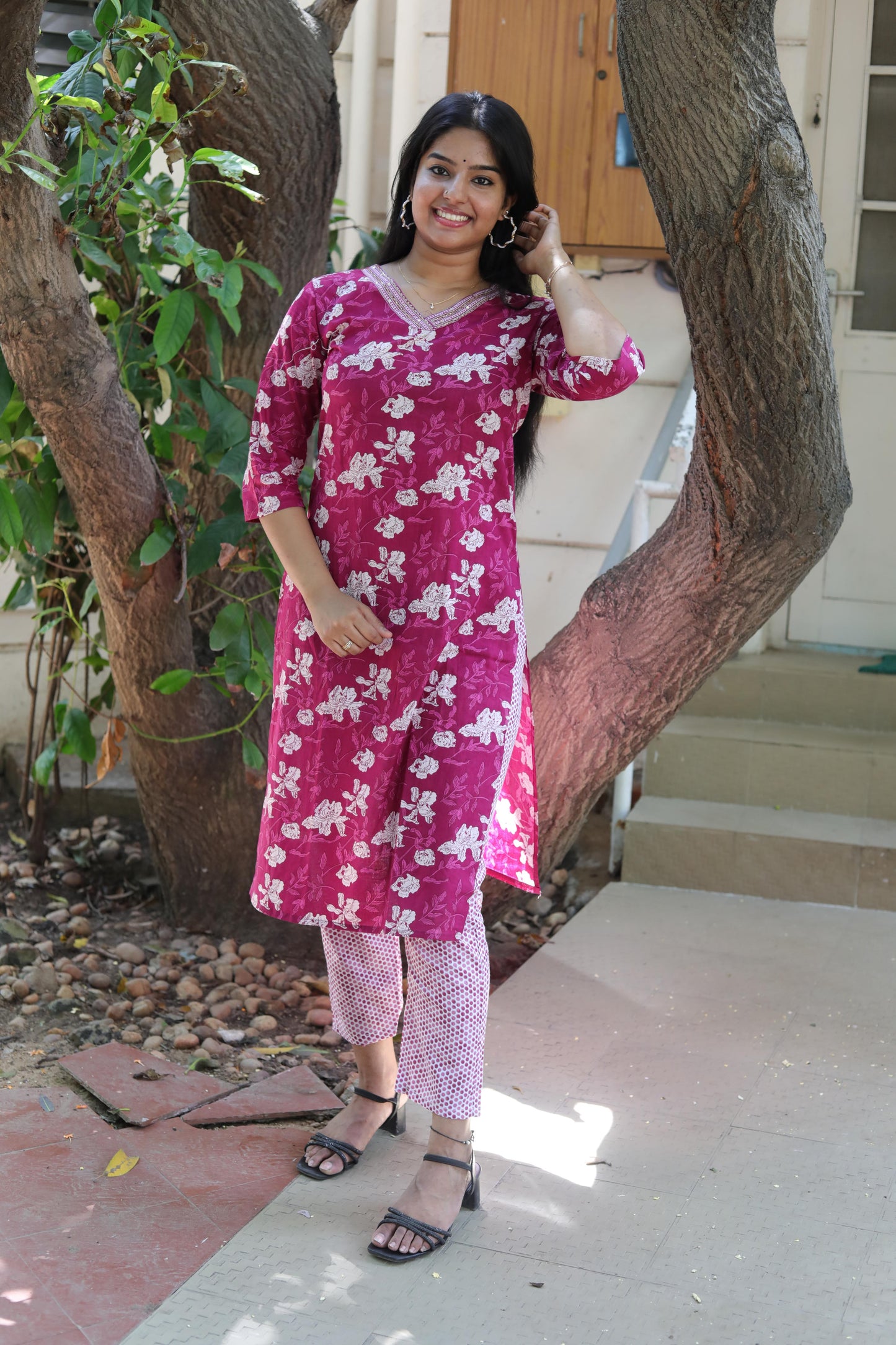 Berry Purple Kurta Set With Dupatta