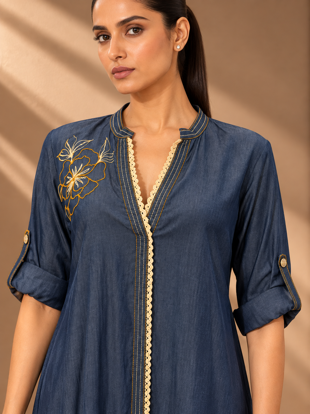 BLUE SOFT DENIM DRESS