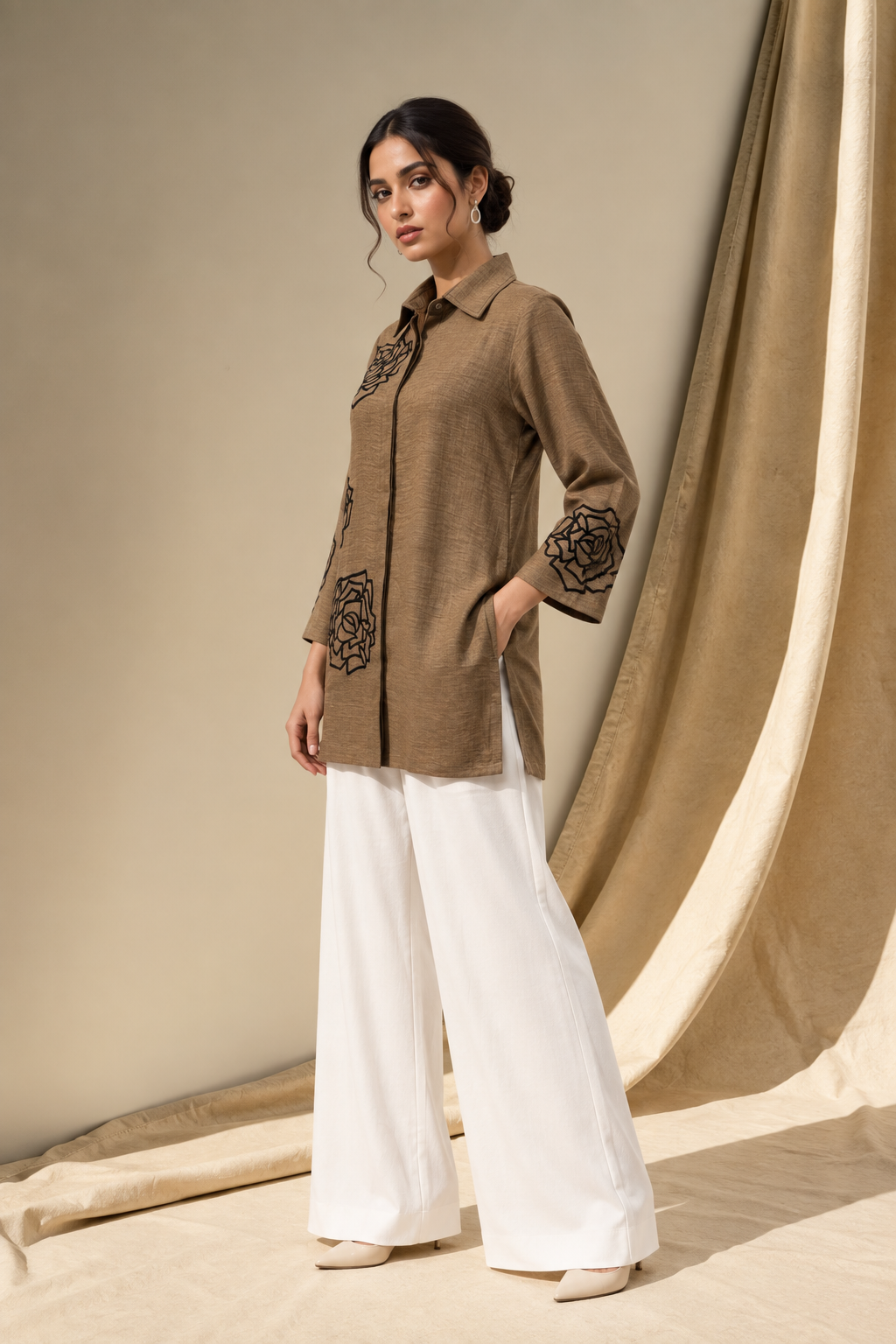 TAN TEXTURED SHIRT