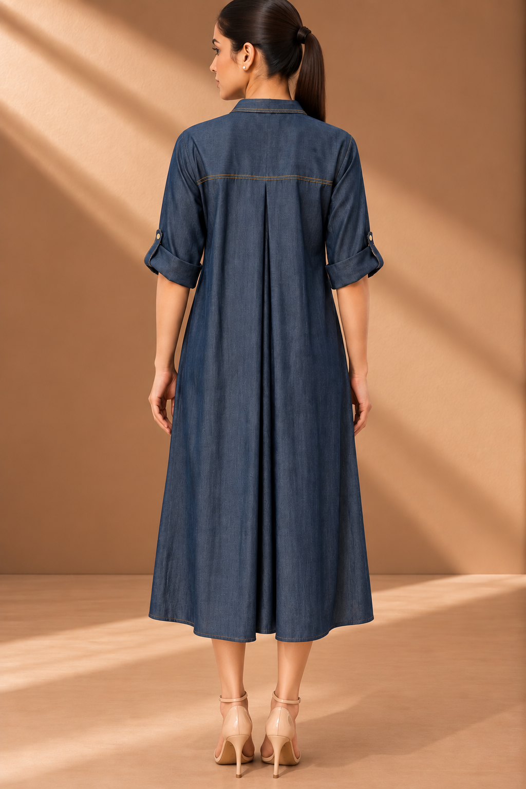 BLUE SOFT DENIM DRESS