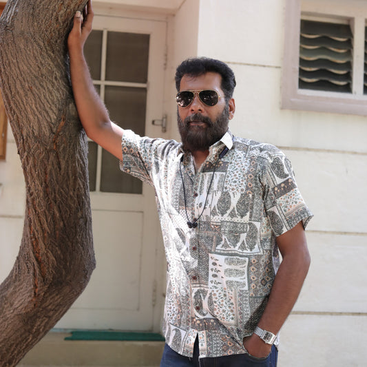 White Floral Printed Shirt